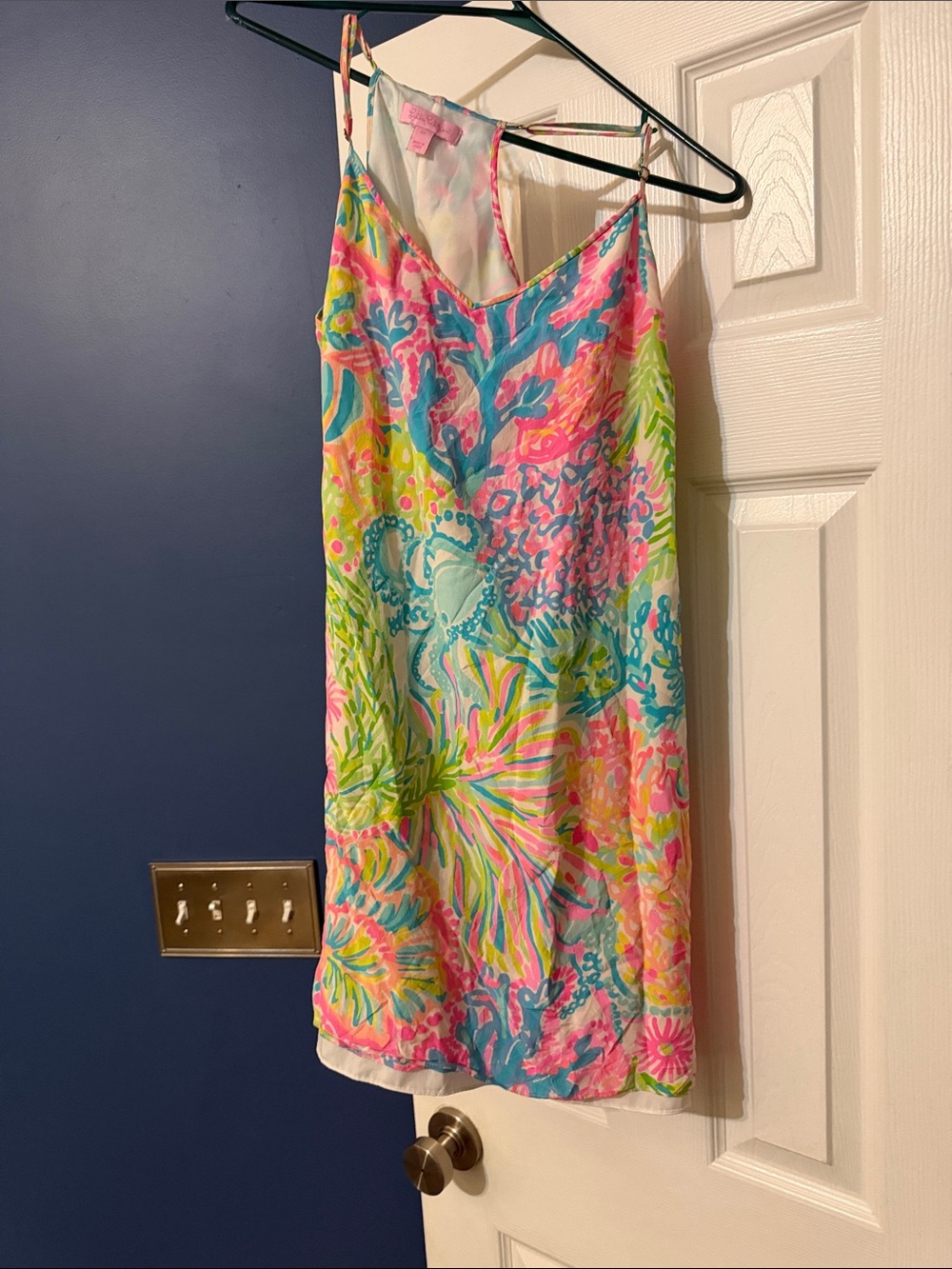 Lilly Pulitzer Bright Neon Floral Slip Mini Dress - Pink, Blue, Green, Yellow